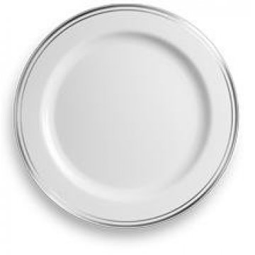 WHITE / SILVER TRIM PLATE (150mm) malta